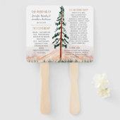 Rustikales Hochzeitsprogramm für Pinienbäume Fächer (Vorne und Hinten)