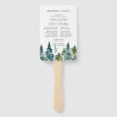 Rustikales Hochzeitsprogramm für Pinienwälder Fächer (Rückseite)