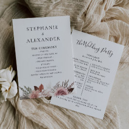 Rustikales Hochzeitsprogramm für Rose