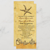 rustikales Hochzeitsprogramm für Seesterne Programm (Vorne/Hinten)