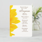 Rustikales Hochzeitsprogramm für Sonnenblumen Programm (Stehend Vorderseite)