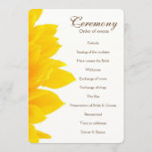 Rustikales Hochzeitsprogramm für Sonnenblumen Programm (Rückseite)