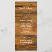 Rustikales Hochzeitsprogramm für Sonnenblumen und  Programm (Rückseite)