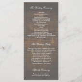 Rustikales Hochzeitsprogramm für Spitzen und Holz Programm (Rückseite)