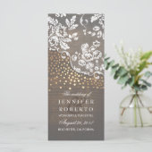 Rustikales Hochzeitsprogramm für Spitzen und Holz Programm (Stehend Vorderseite)