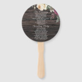 Rustikales Hochzeitsprogramm für Spitzenflöten Fächer (Rückseite)