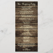 Rustikales Hochzeitsprogramm für Stallholz Programm (Rückseite)