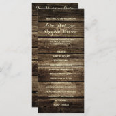 Rustikales Hochzeitsprogramm für Stallholz Programm (Vorne/Hinten)