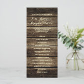 Rustikales Hochzeitsprogramm für Stallholz Programm (Stehend Vorderseite)