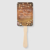 Rustikales Hochzeitsprogramm für Starfish Beach Li Fächer (Vorderseite)