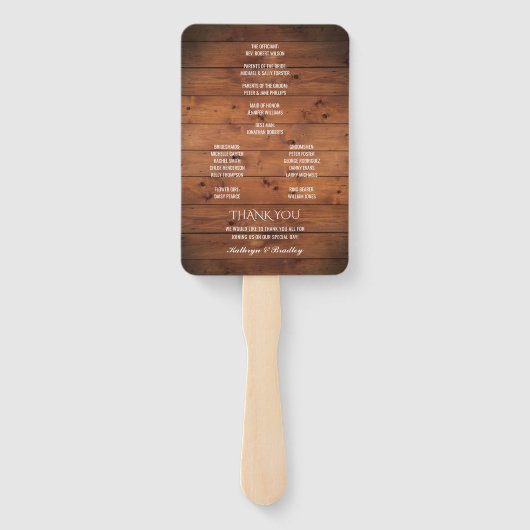 Rustikales Hochzeitsprogramm für Starfish Beach Li Fächer (Rückseite)