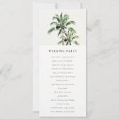 Rustikales Hochzeitsprogramm für tropische Palmen Einladung (Rückseite)