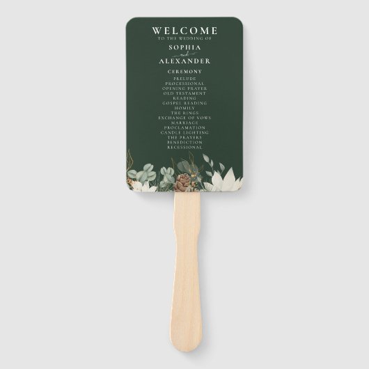 Rustikales Hochzeitsprogramm für Waldtiere Set der Fächer (Vorderseite)