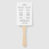 Rustikales Hochzeitsprogramm für Wasserfarben Fächer (Rückseite)