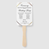 Rustikales Hochzeitsprogramm für Wasserfarben Fächer (Rückseite)