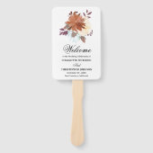 Rustikales Hochzeitsprogramm für Wasserfarben Fächer (Vorderseite)