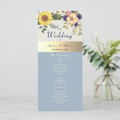 Rustikales Hochzeitsprogramm für Wasserfarben Programm (Stehend Vorderseite)