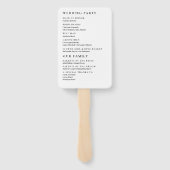 Rustikales Hochzeitsprogramm für Wasserfarben Set  Fächer (Rückseite)