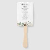 Rustikales Hochzeitsprogramm für Wasserfarben Set  Fächer (Vorderseite)