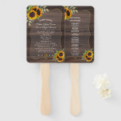 Rustikales Hochzeitsprogramm für Wasserfarben-Sonn Fächer (Vorne und Hinten)