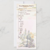 Rustikales Hochzeitsprogramm für Weinkeller mit We Einladung (Rückseite)