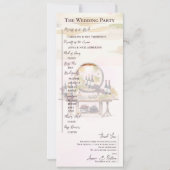 Rustikales Hochzeitsprogramm für Weinkeller mit We Einladung (Rückseite)