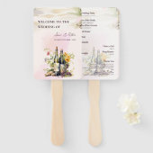 Rustikales Hochzeitsprogramm für Weinkeller mit We Fächer (Vorne und Hinten)