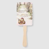 Rustikales Hochzeitsprogramm für Weinkeller mit We Fächer (Vorderseite)