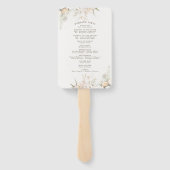 Rustikales Hochzeitsprogramm für Weißblüter Fächer (Rückseite)
