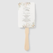 Rustikales Hochzeitsprogramm für Weißblüter Fächer (Vorderseite)