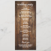 Rustikales Hochzeitsprogramm Grünzeug Eukalyptus Programm (Rückseite)