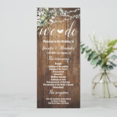 Rustikales Hochzeitsprogramm Grünzeug Eukalyptus Programm (Stehend Vorderseite)