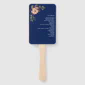 Rustikales Hochzeitsprogramm-Handfächer mit Blumen Fächer (Rückseite)