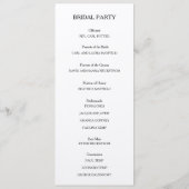 Rustikales Hochzeitsprogramm Herz-Kalligrafie Programm (Rückseite)