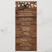 Rustikales Hochzeitsprogramm, Hochzeitsprogramm, R Programm (Rückseite)