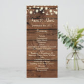Rustikales Hochzeitsprogramm, Hochzeitsprogramm, R Programm (Stehend Vorderseite)