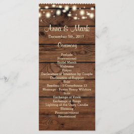 Rustikales Hochzeitsprogramm, Hochzeitsprogramm, R Programm