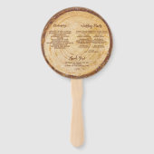 Rustikales Hochzeitsprogramm Holz Braune Handschri Fächer (Rückseite)