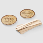 Rustikales Hochzeitsprogramm Holz Braune Handschri Fächer (Non-assembled)