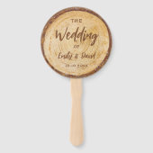 Rustikales Hochzeitsprogramm Holz Braune Handschri Fächer (Vorderseite)