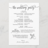 Rustikales Hochzeitsprogramm Kalligrafie-Design v3 Programm (Rückseite)