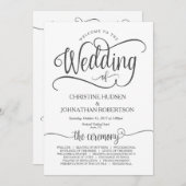 Rustikales Hochzeitsprogramm Kalligrafie-Design v3 Programm (Vorne/Hinten)