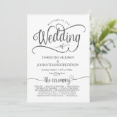 Rustikales Hochzeitsprogramm Kalligrafie-Design v3 Programm (Stehend Vorderseite)