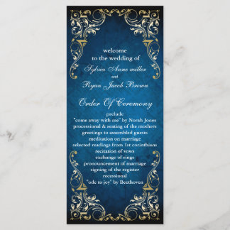 rustikales Hochzeitsprogramm "marineblau" Programm