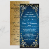 rustikales Hochzeitsprogramm "marineblau" Programm (Vorne/Hinten)