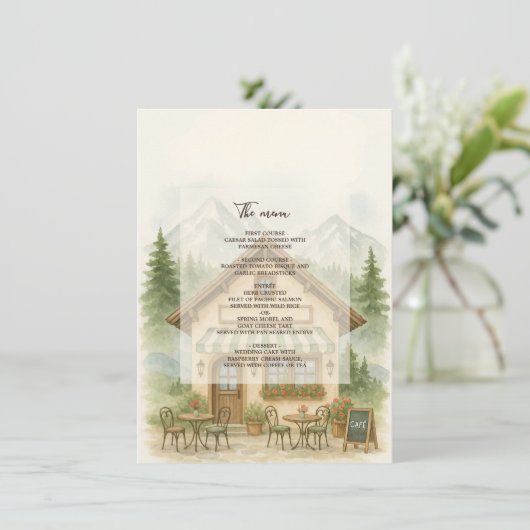 Rustikales Hochzeitsprogramm Menükarte (Stehend Vorderseite)