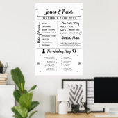 Rustikales Hochzeitsprogramm mit Icons Poster (Heimbüro)