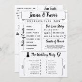 Rustikales Hochzeitsprogramm mit Symbolen Programm (Vorne/Hinten)