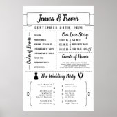 Rustikales Hochzeitsprogramm mit Symbolplakat Poster (Vorne)