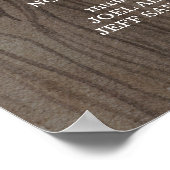 Rustikales Hochzeitsprogramm Poster (Ecke)